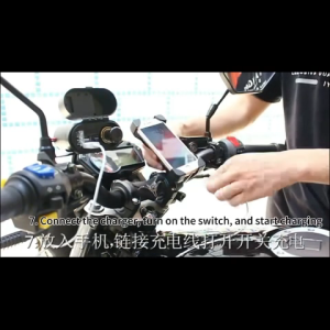AstMotor Universal Waterproof Motorcycle Dual USB Charger with Voltmeter QC3.0 Fast Charge Handlebar Waterproof 12-24V