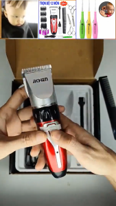 Tông đơ cắt tóc trẻ em và gia đình tặng 4 cữ an toàn JICHEN 0817 Máy hớt tóc nam đa năng pin sạc tặng kèm cữ lược