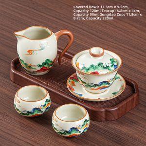 PUQI | Ru Style High-End Travel Chinese Tea Set