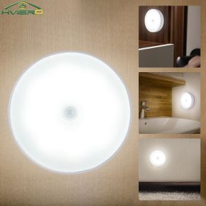 1/2/3/4/5/6/PCS Round Rechargeable Led Night Light Motion Sensor Smart Bedroom Decorative Wall Lamp for Home Illumination 8Led