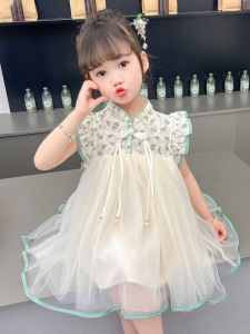 Princess Style Summer New Arrival Dress for Girls Children Baby Fashionable Princess Skirt Short Sleeve mid Waist A-Line Skirt