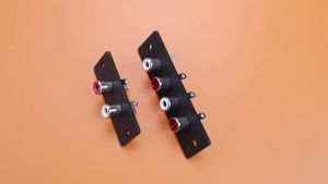 1/2/5pcs 2/4 Way RCA Female Jack Connector Terminal Wall Panel Plate Input Phono Chassis Socket Audio AV Adapter