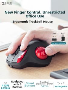 Hinomi | Dual-Mode Rechargeable Silent Ergonomic CAD Precise Wireless Trackball