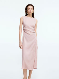 Lancy from 25 Slim Fit A-Line Dress Sleeveless Waist-Cinched Elegant Style Pure Color Autumn New Arrival Womens Dress