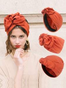 Fashionable Turban Headscarf Hat Retro Adult Headcover Alluring Versatile French Style No-Brim Cap for Women All Seasons Wear