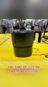 Kris 1.5 ltr Panci Pot Elektrik Multifungsi - Hitam Multifunction Electric Pan Kuali Pot Peralatan Masak Perlengkapan Dapur