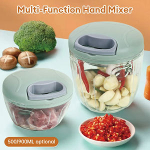 500/900ML Manual Meat Mincer Portable Garlic Chopper Rotate Vegetable Onion Cutter Stainless steel blade Food Chopper