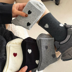 ECMLN Autumn And Winter Socks Trend Grey Grey Womens Mid-Tube Socks Comfortable Breathable Warm Socks