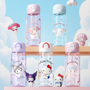 X&W Sanrio Tritan Material Space Cup 500mL Double Drinking Pop-up Lid Portable Water Cup Bubble Tea Cup Kids Water Bottle Cups