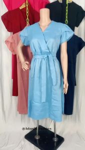 Dress Davia Realpic Fit To L LD 100 PJG 110 Bonus Tali Pinggang Belakang Pinggang Karet