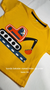 Baju Beko Excavator Anak Laki Laki - Kaos Atasan Anak Cowok Distro Motif Traktor Umur 1 - 10 Tahun