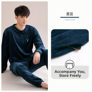 JIALEFEN | Men Warm Sleepwear Coral Fleece and Flannel