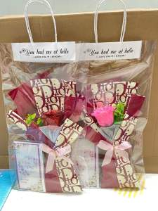 Kèm túi tặng thiệp  . hoa hồng sáp nhũ 1 bông quà 20/10 8/3 lễ tình nhân...