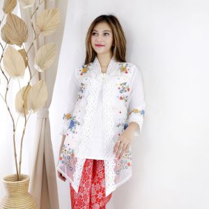 stelan kebaya organza bordir rok songket lilit