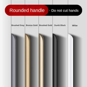 Cabinet Door Invisible Cabinet Simple Door Handle Wardrobe Edge Long Strip Round Corner Anti-Collision