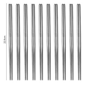 Non-Slip Heat-Resistant Stainless Steel Chopsticks Square