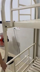 Giường tầng sắt ống tròn dày dặn 80cm 1m 1m2 dài 2m - giường ngủ 2 tầng người lớn giao lắp nhanh 2h tphcm