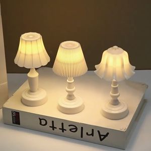 Baru Mini Retro Lampu Meja LED Malam Lampu Ornamen Dekorasi Rumah Kamar Tidur Samping Tempat Tidur Lampu Lampu Lantai Pencahayaan Estetika Dekorasi Kamar
