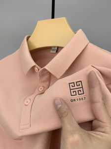 High-End Pure Cotton Polo Shirt Short Sleeve Mens Casual Turn-down Collar T-shirt Summer New Style Business Casual Fashion