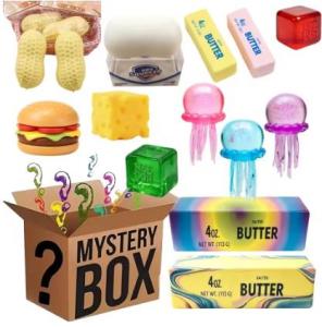 Hot Blind Box Mystery Kawaii Cat Paw Mochi Squishy Simulated Food Fidget Toy Cute Squeeze Foot Toy Antistress Stress-Relief