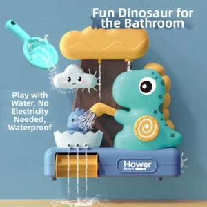 Bath Toy Dinosaur Lion Water Play Spinner Spitting Bubbles