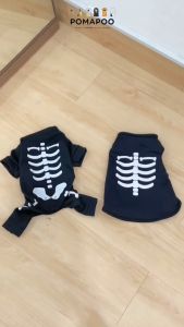 POMAPOO - Baju Kucing dan Baju Anjing Hallowen Skeleton