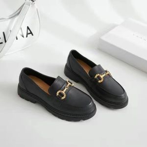 IELGY New summer loafers home platform gold buckles lady