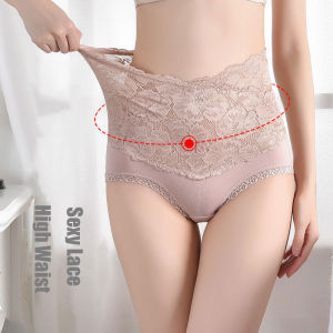 3PCS/Set L-XXL High Waist Women Seamless Briefs Lace Panties Underwear Girls Underpants Antibacterial Cotton Crotch for Female