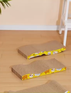 Cat Scratch Board โซฟาแมว Scratch Post Cat Scratch House / ของเล่นแมว กระดาษลูกฟูกคุณภาพสูง สองด้านที่มีอยู่ 45X21cm