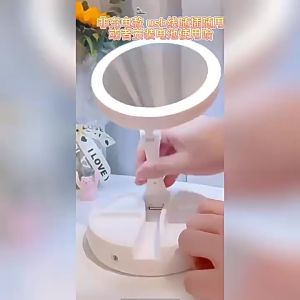 OULISI. Light Mirror Magnify Foldable LED USB MakeUp Cosmetic Cermin Lampu Travel  放大10倍双面带灯化妆镜子