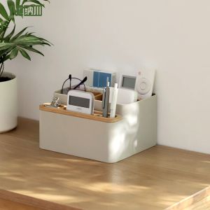 ฟิลเลอร์กล้ามเป๊ะ กล่องใส่ทิชชู่ฝาไม้กล่องเก็บของอเนกประสงค์ - White