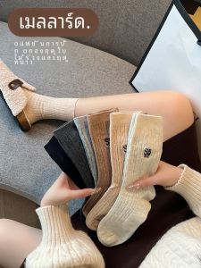 ถุงเท้าผ้าฝ้ายครึ่งแข้งสำหรับผู้หญิง ฤดูใบไม้ผลิและฤดูใบไม้ร่วง ถุงเท้าผ้าฝ้ายแบบสวมใส่กลางแจ้ง ถุงเท้าผ้าฝ้ายแบบยาว ถุงเท้าผ้าฝ้ายแบบลำลอง