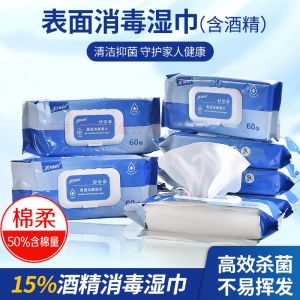 Travel Size Surface Disinfecting Wet Wipes Antibacterial for Hands And Faces 99.9% Germ Kill Cleaning Toy Desktop 60 Sheets