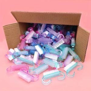 "Pro Nail Brush Set - Soft Multi-Color Bristles | Ergonomic Horn Handle | Dust & Polish Remover | Home & Salon Use