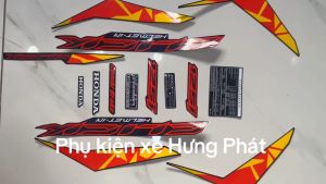 Đủ bộ tem decal 3 lớp dán xe máy Honda click thái 125 click 125i màu cam đỏ kèm thông số zin thái siêu đẹp