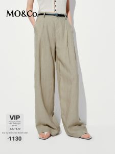 MO&Co. | Quần Dài Thẳng Tay Đai Linen thoải mái