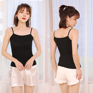 Lovely Girls House เสื้อกล้ามสายเดี่ยวสไตล์เกาหลีเรียบง่าย ฤดูร้อนของผู้หญิง เสื้อกั๊กสั้นยืดหยุ่นเสื้อตัวบนฤดูร้อน