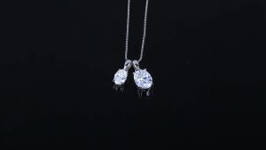 JewelryPalace Moissanite GRA D Color 1ct 2ct Oval S925 Sterling Silver Luxury Pendant Necklace for Woman No Chain