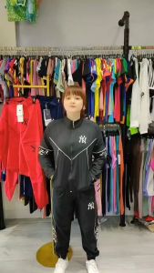 Bộ thể thao nam nữ dài tay khóa kéo quần dài ống bo thu đông có túi chất liệu si gió 1 lớp logo thêu chất đẹp Bin Sports BD176