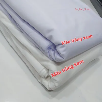 Vải kate màu trắng kem / trắng sữa / trắng đục may áo sơ mi nam nữ