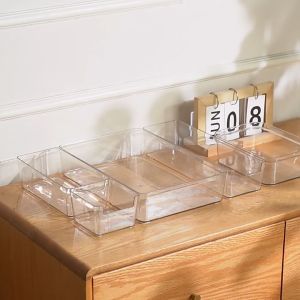 【iMall】Clear Acrylic Drawer Organizer Box Cabinet Desktop Cutlery Utensils Stationery Cosmetic Makeup Storage Container