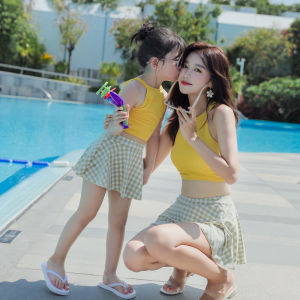 ชุดว่ายน้ำแม่ลูกชุดครอบครัวสำหรับแม่และลูก - แม่และลูก 10 ชุดว่ายน้ำ สีเหลือง สำหรับเด็ก ชำระเวลา 24 ชั่วโมง