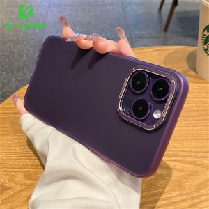 FLOVEME Luxury Transparent Matte Phone Case For iPhone 14 13 Pro Max 14Plus Ultra Thin Hard Plastic Metal Camera Ring Shockproof Clear Back Cover For iPhone 14 13