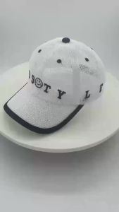 Korean-style Embroidered Letter Smiling Face Mesh Baseball Cap for Children Breathable Net Fabric Baseball Cap with a Brim