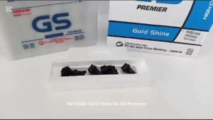 Aki Mobil Avanza/Rush/Feroza/Taruna/Terios/Xenia /starlet/Futura/Katana/Escudo GS Gold Shine NS60 premium 45 Ah tanpa air zuur Garansi 3 Bulan