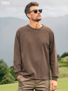 Enjeolon | 310G Bamboo Cotton Long Sleeve T-Shirt Breathable Retro 2-season