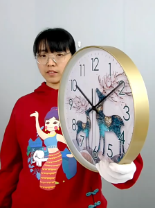 [14 inch] Đồng hồ treo tường kim trôi mặt kính trang trí nghệ thuật hiện đại