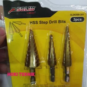 Mata Bor Pagoda Set 3 Pcs Solid HSS Step Drill