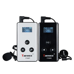 YARMEE เครื่องส่งสัญญาณแบบพกพาระบบแนะนำการท่องเที่ยวแบบไร้สาย + ตัวรับสัญญาณ5/10ชิ้นพร้อมไมโครโฟนหูฟังสำหรับเดินทาง Umrah Hajj