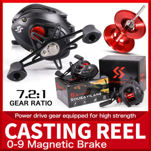 Baitcasting Fishing Reel: Aluminum Spool & 7.2:1 Gear Ratio for Saltwater Fishing